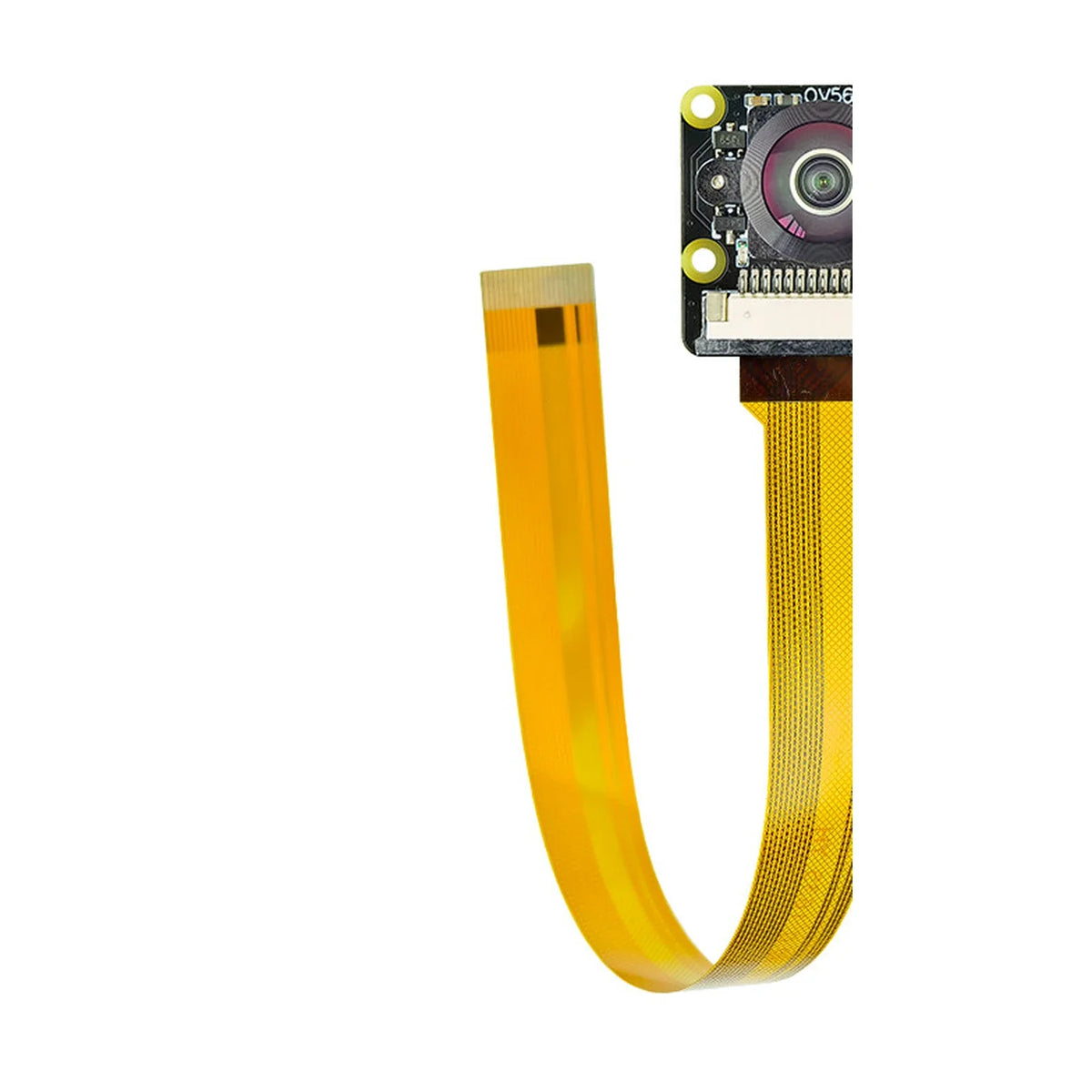 OV5647 camera board with lens and orange flexible cable