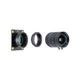 IMX296 camera module with separate 6 mm lens and threaded adapter ring